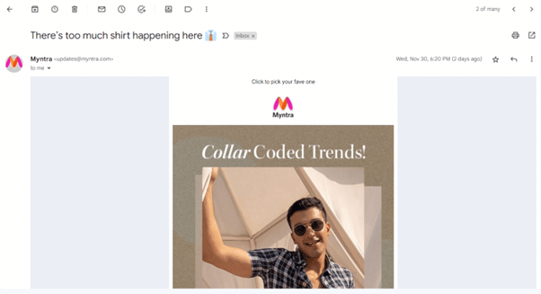 Myntra Email marketing